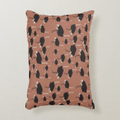 ダチョウイラストレーション模様 アクセントクッション (正面(垂直))