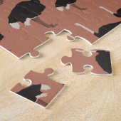 ダチョウイラストレーション模様 ジグソーパズル (側面)