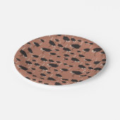 ダチョウイラストレーション模様 ペーパープレート (アングル)