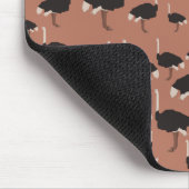 ダチョウイラストレーション模様 マウスパッド (コーナー)