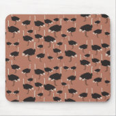 ダチョウイラストレーション模様 マウスパッド (正面)