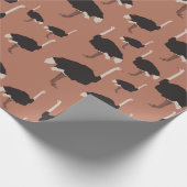 ダチョウイラストレーション模様 ラッピングペーパー (角)