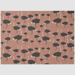 ダチョウイラストレーション模様 薄葉紙