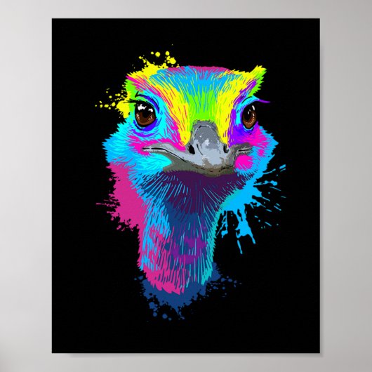 ダチョウカラフルバードラバーダチョウ ポスター (正面)