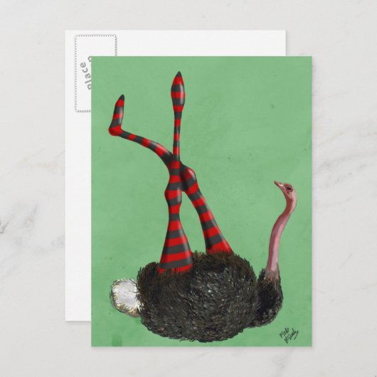ダチョウストライプのレギンス ポストカード (正面/裏面)