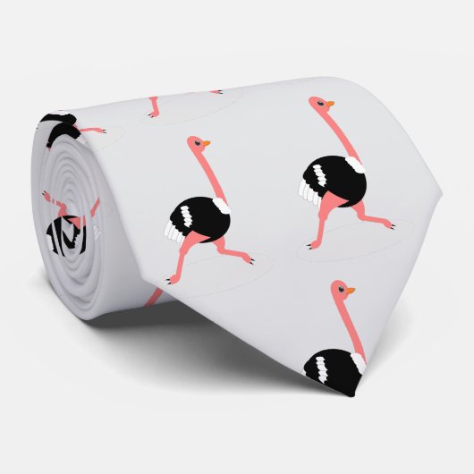 ダチョウデザイン ネクタイ (ロール)