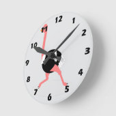 ダチョウ柄デザイン ラウンド壁時計 (傾斜)