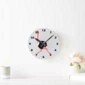 ダチョウ柄デザイン ラウンド壁時計 (ホーム)