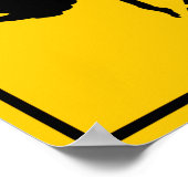 ダチョウ横断高速道路の標識 ポスター (角)