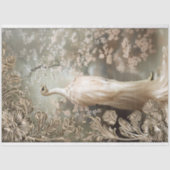 ダチョウ白エテリアアートデコ装飾フローラ 薄葉紙 (正面)