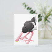 ダチョウ頭埋め漫画のキャラクター ポストカード (スタンド正面)