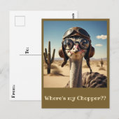 「ダチョウ飛行士」 ポストカード (正面/裏面)