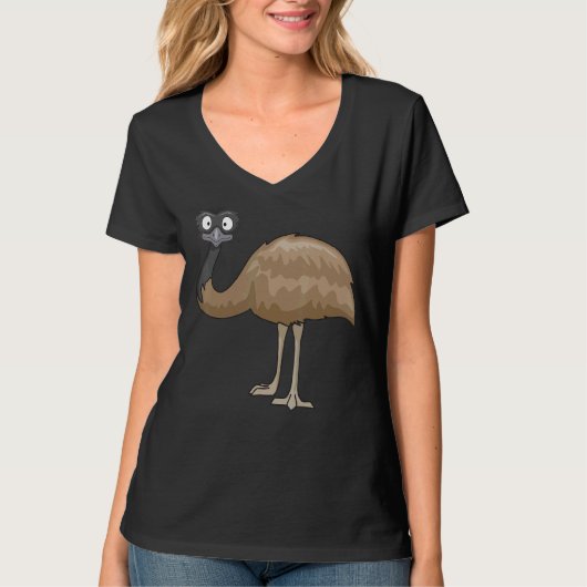 ダチョウ鳥かわいい鳥の動物グラフィック|過去記事 Tシャツ (正面)