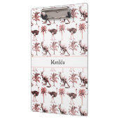 ダチョウ、カンガルー、ヤシの木のパターン クリップボード (左)