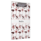 ダチョウ、カンガルー、ヤシの木のパターン クリップボード (右)