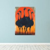 ダチョウ キャンバスプリント (インサイチュ (ウッドフロア))