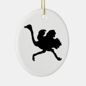 ダチョウ・シルエット セラミックオーナメント (右)