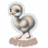 ダチョウ – 子供部屋シール シール (正面)