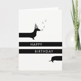 ダッおもしろいシュントとパーティー帽子ハッピーバースデー カード