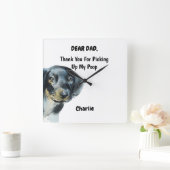 ダッおもしろいシュントパパウォーター色カニーンアート スクエア壁時計 (ホーム)