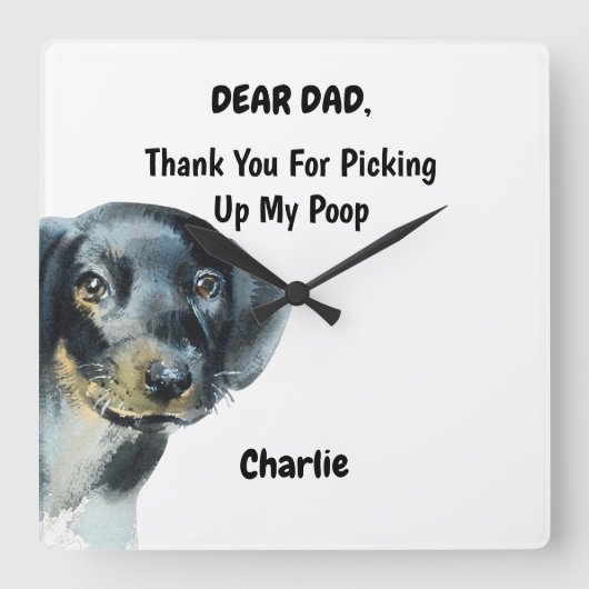 ダッおもしろいシュントパパウォーター色カニーンアート スクエア壁時計 (正面)