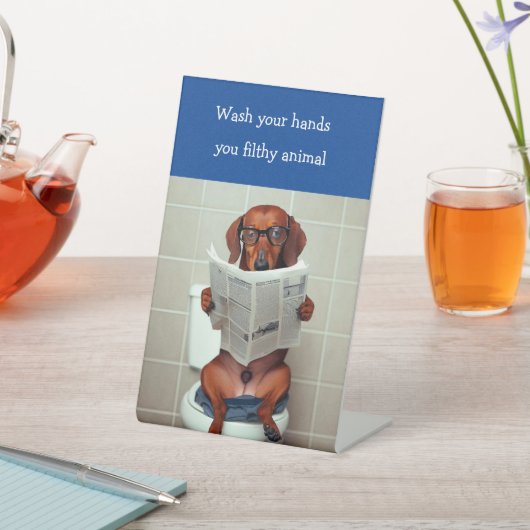 ダッおもしろいシュント浴室標識 台座サイン (インサイチュ)