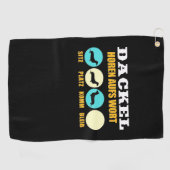 ダッおもしろいシュント犬との生活 ゴルフタオル (横)