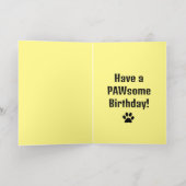 ダッおもしろいシュント犬とハッピーバースデーバルーン 箔シーズンカード (内側レイダウン)