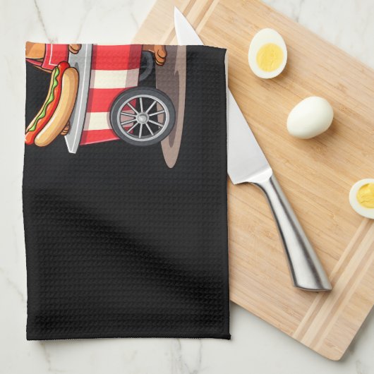 ダッおもしろいシュント犬ホットドッグサンドイッチウインナソーセージソーセージ キッチンタオル (四つ折り)