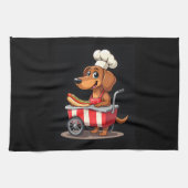 ダッおもしろいシュント犬ホットドッグサンドイッチウインナソーセージソーセージ キッチンタオル (横)