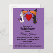 ダッおもしろいシュント犬結婚の漫画 インビテーションポストカード (正面/裏面)