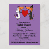 ダッおもしろいシュント犬結婚の漫画 インビテーションポストカード (正面)