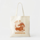 ダッおもしろいシュント「人生は気短い」テラコッタ トートバッグ (正面)