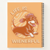 ダッおもしろいシュント「人生は気短い」レトロカラー ノートブック (裏面)