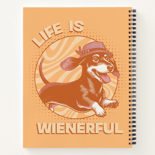 ダッおもしろいシュント「人生は気短い」レトロカラー ノートブック (裏面)