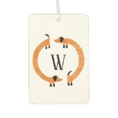 ダッおもしろいシュントWienerソーセージ犬モノグラム カーエアーフレッシュナー (正面)