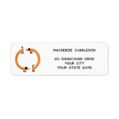 ダッおもしろいシュンドウィナードッグ差出人住所 ラベル (正面)