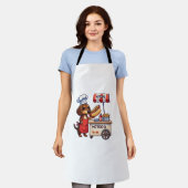 ダッおもしろいシュンド犬ウィーナーソーセージホットドッグサンドイッチ エプロン (着用した状態)