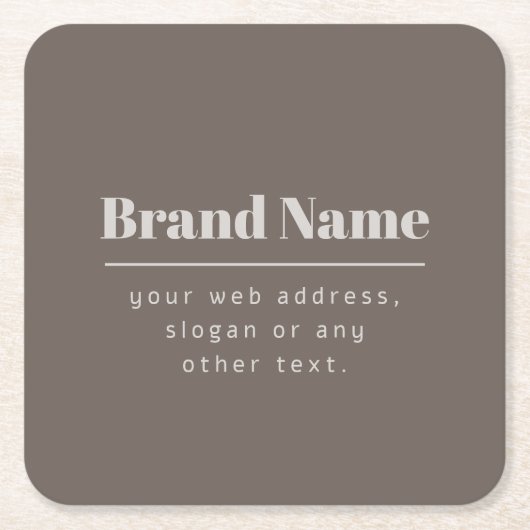 ダッはっきりしたクモダン&ライトベージュブランドまたはビジネス スクエアペーパーコースター (正面)