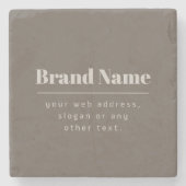 ダッはっきりしたクモダン&ライトベージュブランドまたはビジネス ストーンコースター (正面)