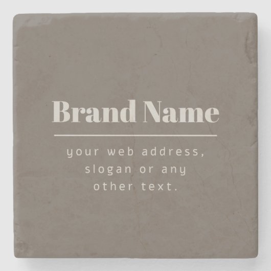 ダッはっきりしたクモダン&ライトベージュブランドまたはビジネス ストーンコースター (正面)