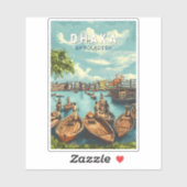 ダッカバングラデシュイラストレーション旅行芸術ヴィンテージ シール (シート)