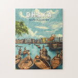 ダッカバングラデシュイラストレーション旅行芸術ヴィンテージ ジグソーパズル<br><div class="desc">ダッカのレトロベクトル旅行デザイン。バングラデシュの活気に満ちた首都ダッカは、豊かなムガルの歴史と鮮やか通り生活、発展を融合したコントラストの都モダン市だ。</div>