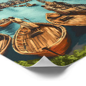 ダッカバングラデシュイラストレーション旅行芸術ヴィンテージ ポスター (角)