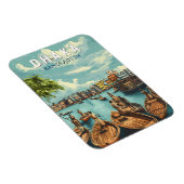 ダッカバングラデシュイラストレーション旅行芸術ヴィンテージ マグネット (右側)