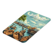 ダッカバングラデシュイラストレーション旅行芸術ヴィンテージ マグネット (左側)