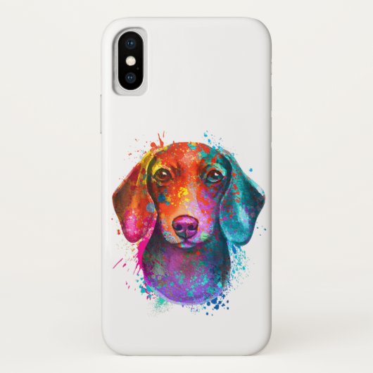ダッカラフルシュントドッグアートイラストレーション Case-Mate iPhoneケース (裏面)