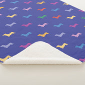 ダッカラフルシュント模様（青） シェルパブランケット (3/4)