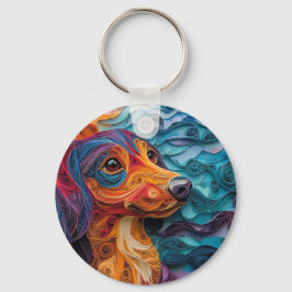 ダッカラフルシュンドッグポートレート キーホルダー