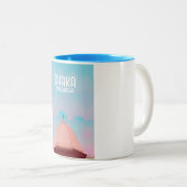 ダッカ・バングラデシュヴィンテージスタイル旅行ポスター。 ツートーンマグカップ (正面右)